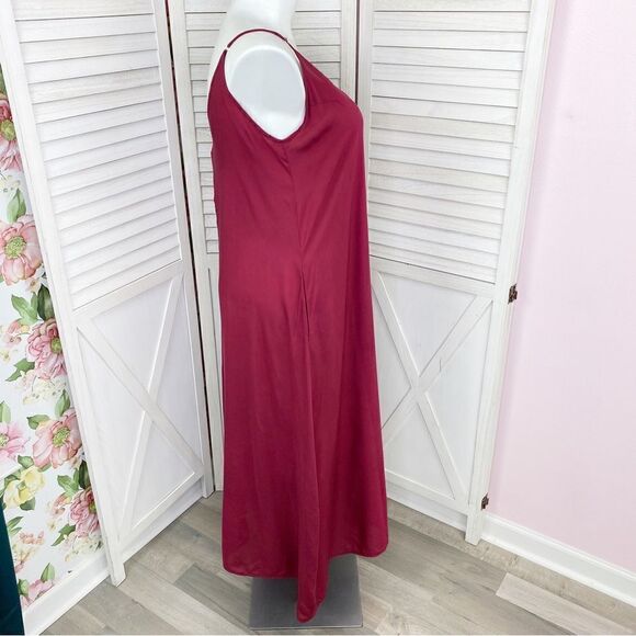 Zanzea Maxi Slip Dress Maroon Red 12 Sleeveless - Picture 3 of 14